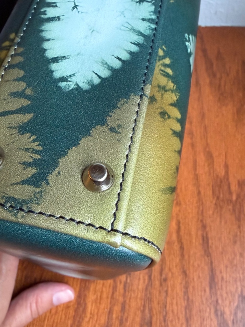 Christian Dior Mini Lady Dior Green Tie Dye Calfskin 2020 Crossbody Bag + Strap - Picture 8 of 16